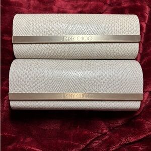 Jimmy Choo Cream Textured Clutch